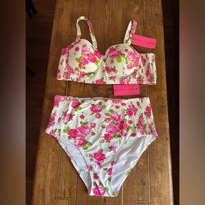 New 2 Piece Betsy Johnson Seimsuit